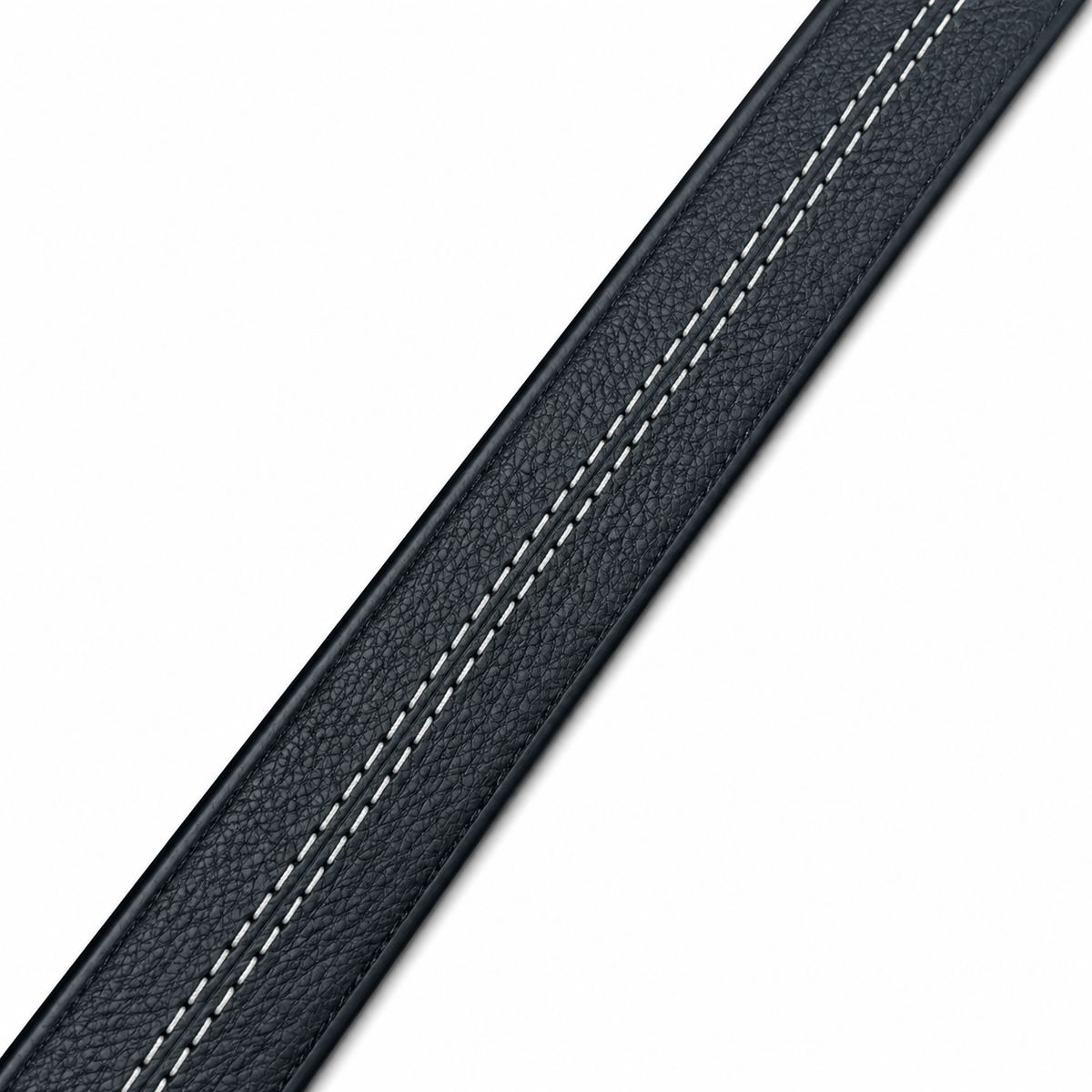 Ralph Lauren Classic Black Leather Belt – Contrast Stitch (Heavy Buckle)