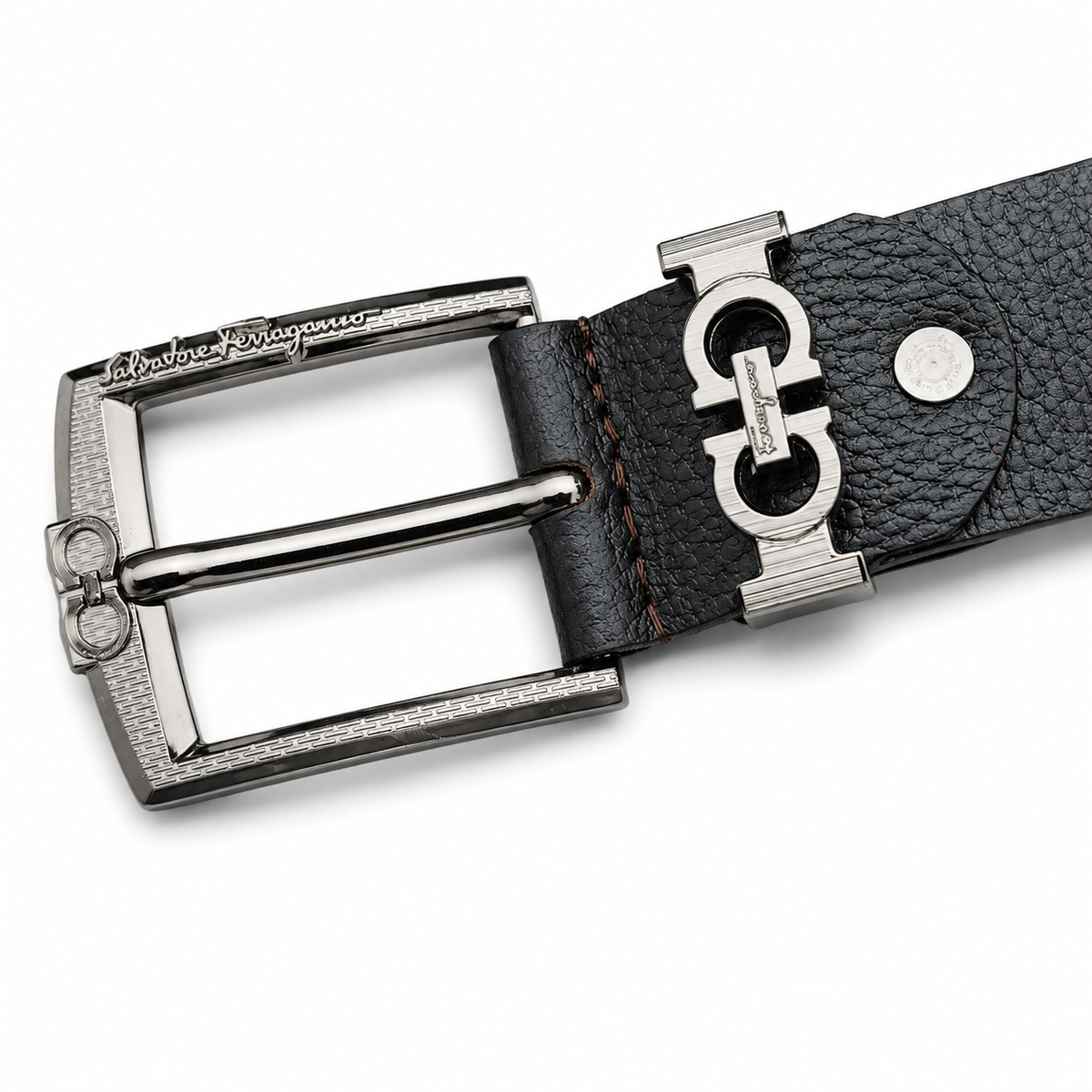 Salvatore Ferragamo Signature Black Leather Belt