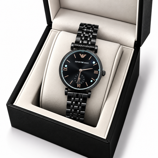 Emporio Armani Black Minimalist Chronograph Watch