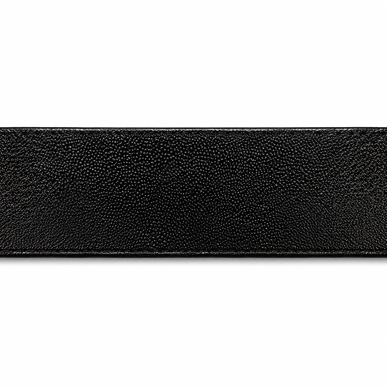 EW Black & Rose-Gold Auto Buckle Belt Leather Belt