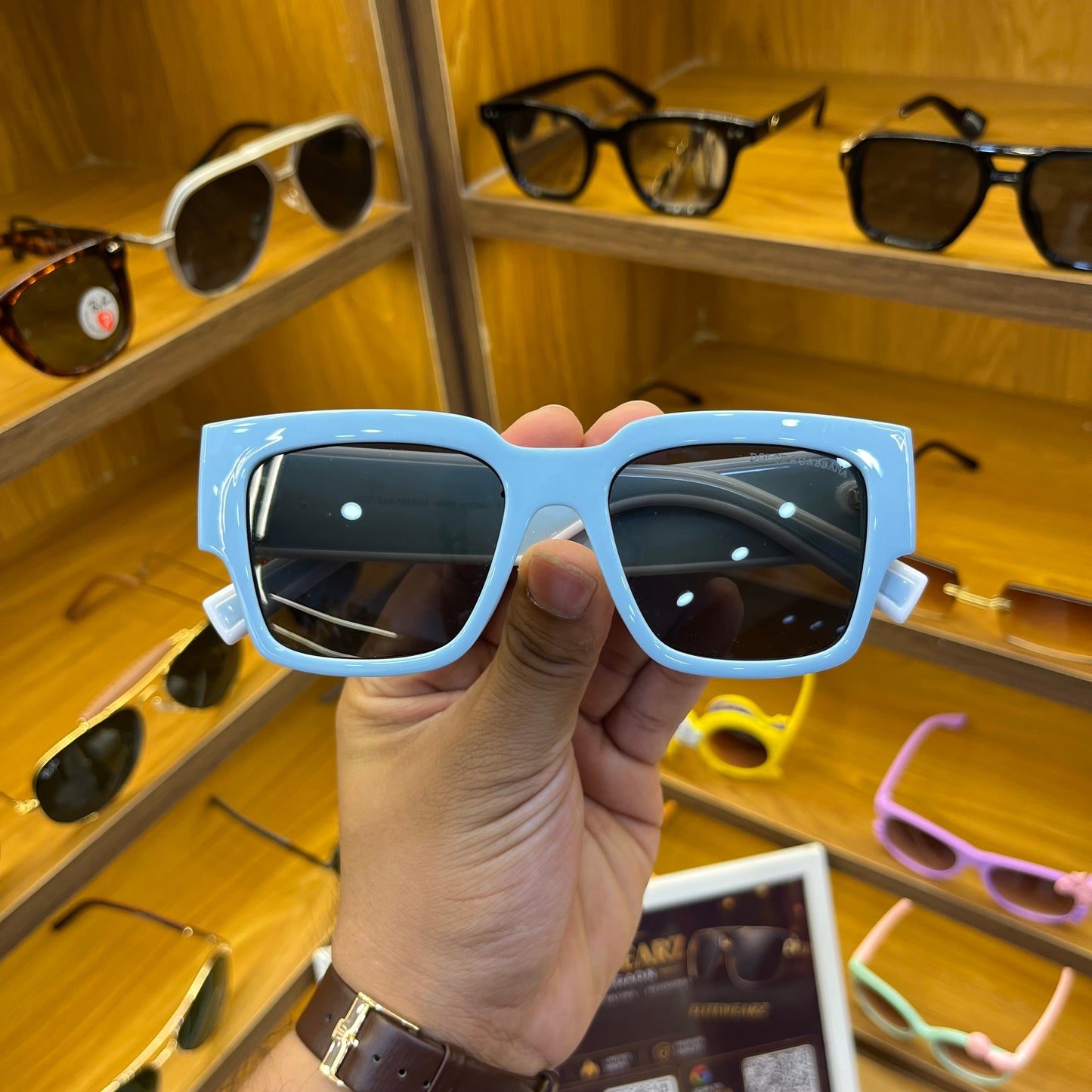 D&G Blue-White Premium Sunglasses