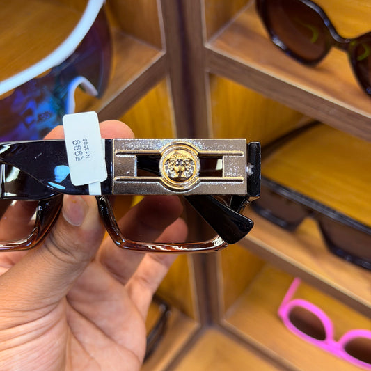Versace Black-Brown Rectangle Premium Luxury Sunglass m