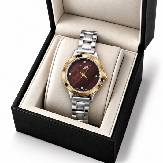 Tissot Brown Dial Two-Tone Classic Watch