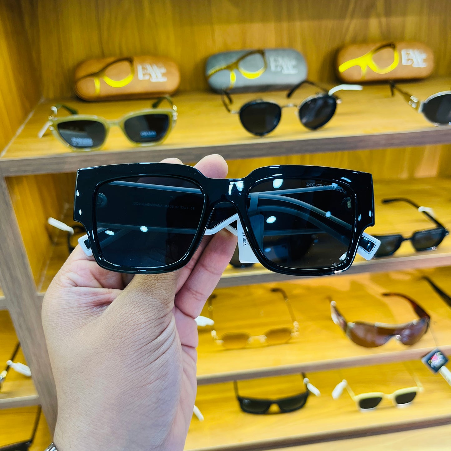 D&G Black-White Premium Sunglasses