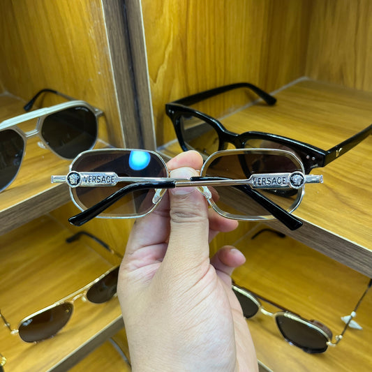 Varsace VE8066 Brown Shade Metal Frame Luxury Sunglass