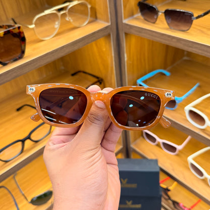 Gucci Orange Stylish Transparent Frame Premium Sunglasses