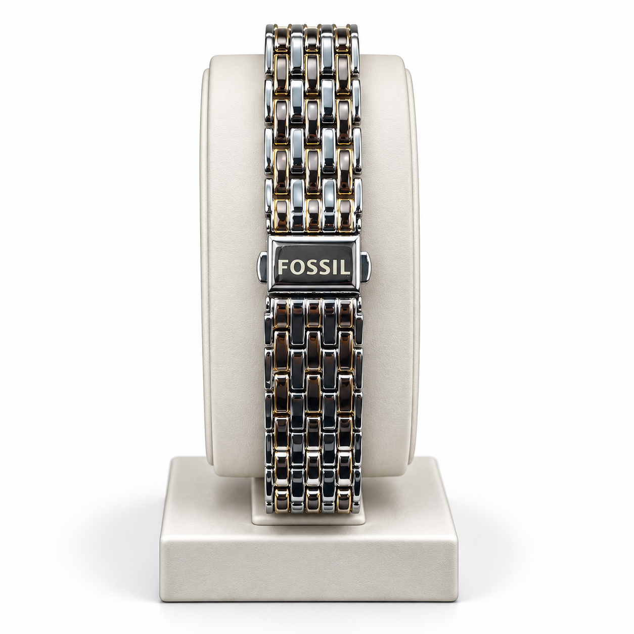 Fossil Emerald Green Two-Tone Rectangular Watch