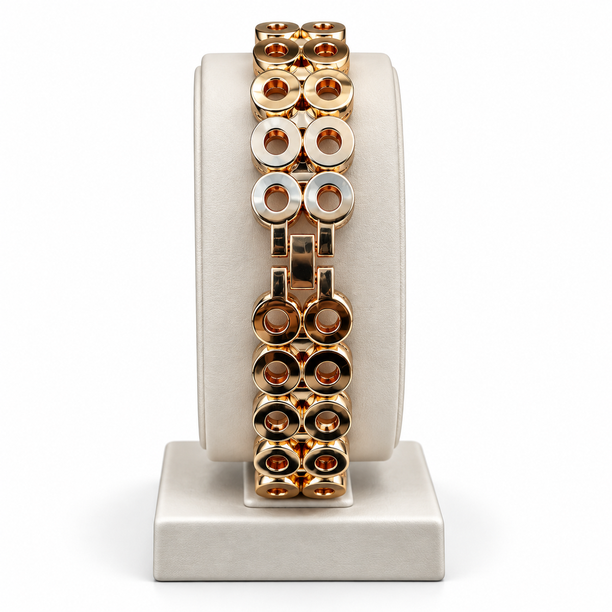 CK White Gold-Tone Link Bracelet Watch