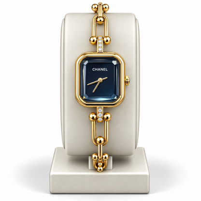 Chanel Midnight Gold-Tone Statement Bracelet Watch