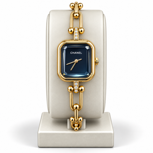 Chanel Midnight Gold-Tone Statement Bracelet Watch
