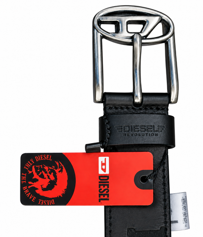 Diesel Black Signature Leather Belt