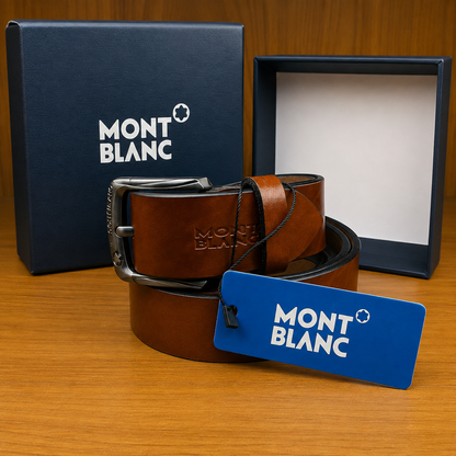 Montblanc A1 Classic Tan Brown Leather Belt