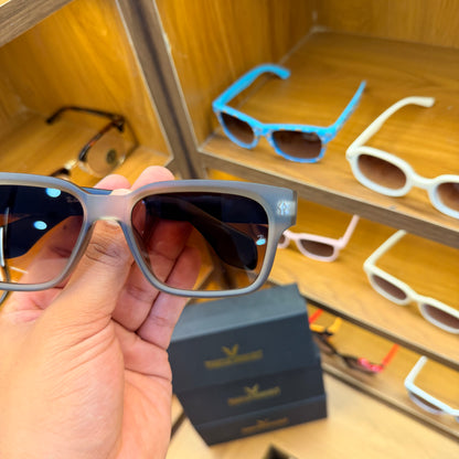 Ray Ban K21171 Matt Grey Rectangle Premium Sunglass