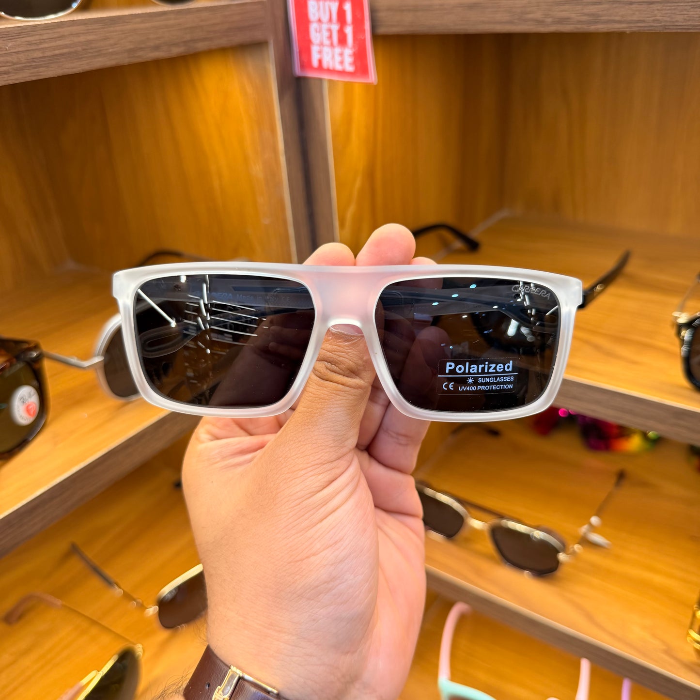 Carrera 24098 Rectangular Transparent Light Weight Sunglasses