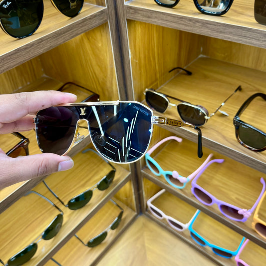 LV Gold-Black Luxury Fashion Sunglasses For Men