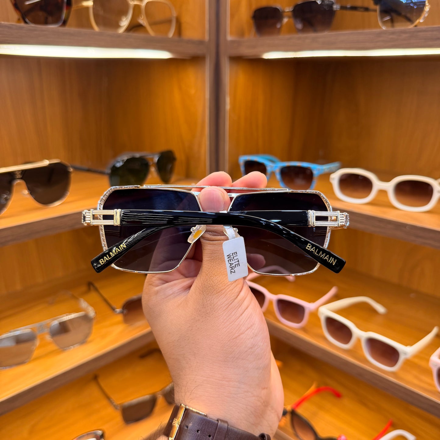 BALMAIN 5G68 Black Golden Metal Frame Premium Sunglasses