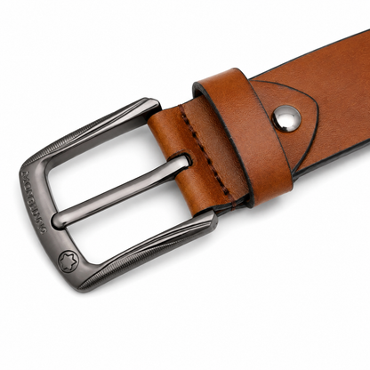 Montblanc A1 Classic Tan Brown Leather Belt
