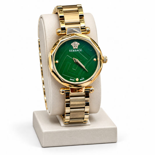Versace Emerald Green Gold-Tone Luxury Watch