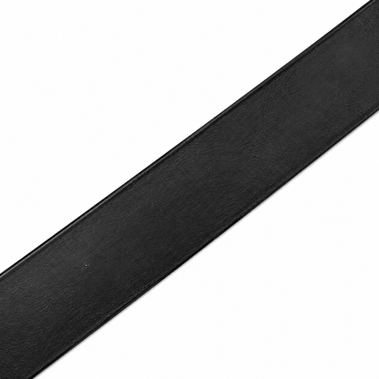 EW Plain Black Smooth Leather Belt