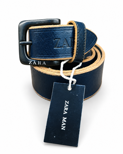 ZARA Navy Blue Trending Leather Belt
