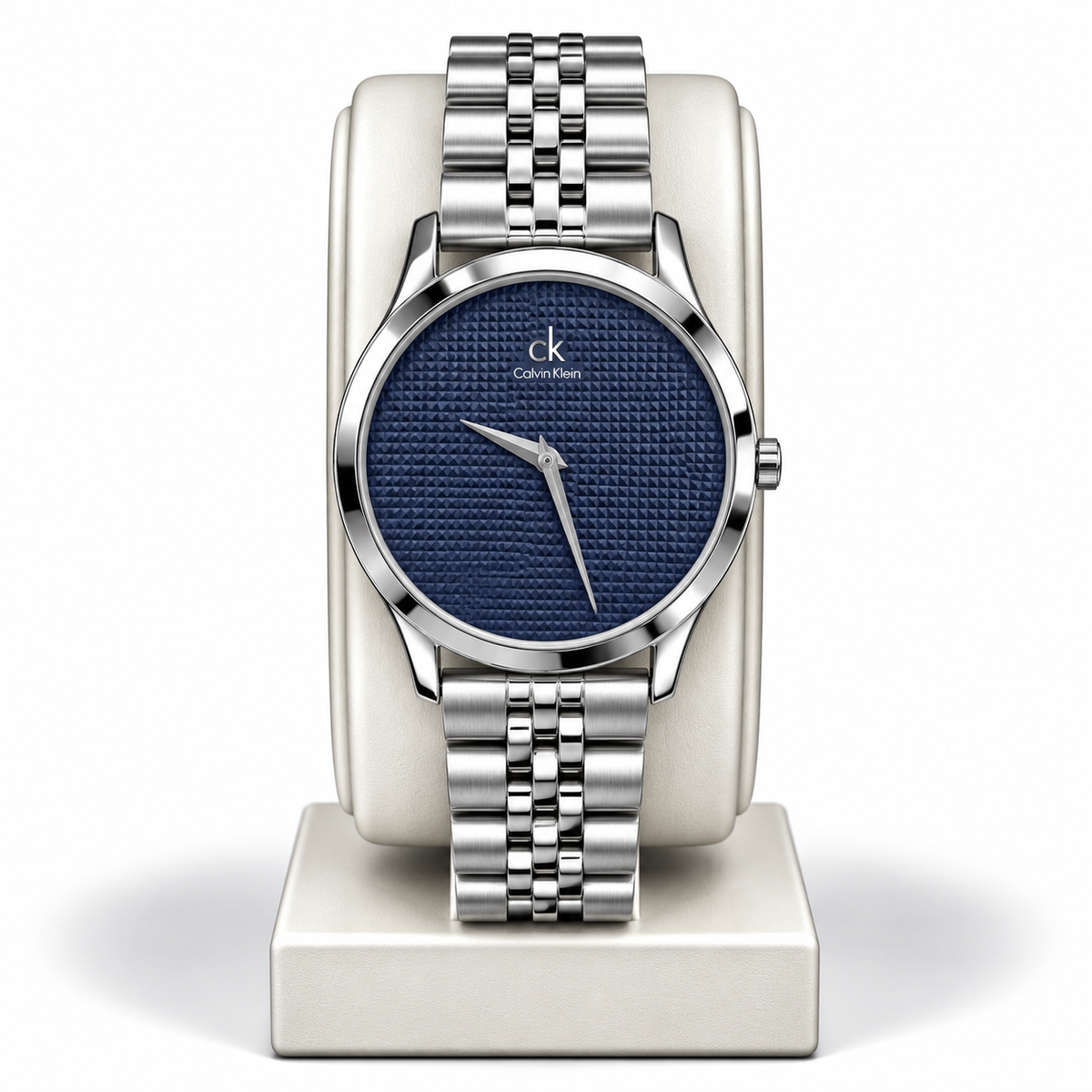 Calvin Klein Blue Textured Dial Stainless Steel Watch