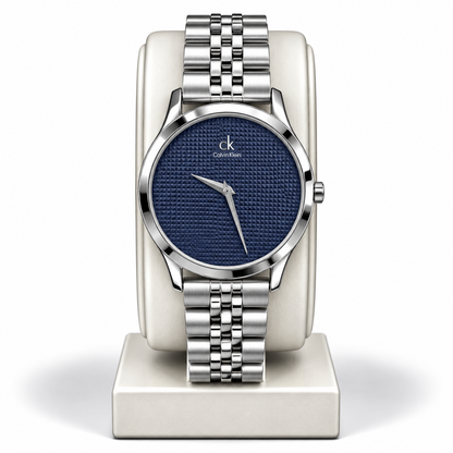 Calvin Klein Blue Textured Dial Stainless Steel Watch