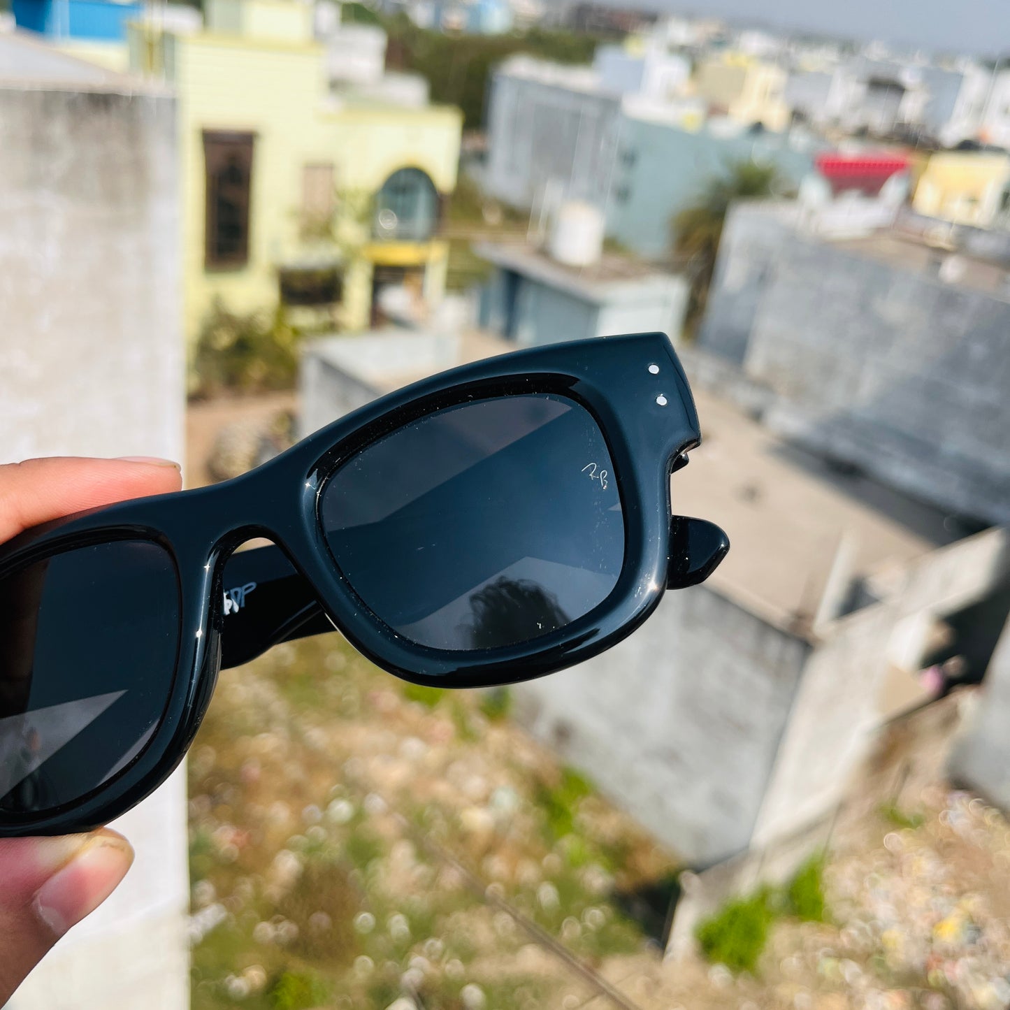 RB WAYFARER PUFFER Glossy Black Premium Fashion Sunglass