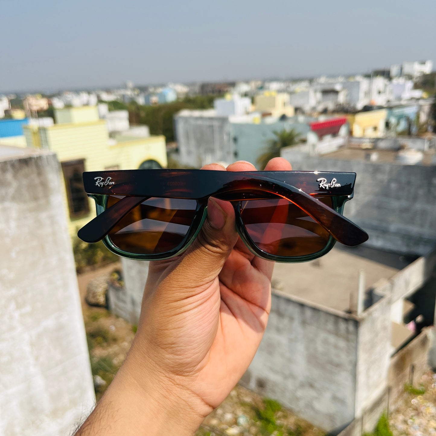 RB Reverse Trans Green - Brown Premium Fashion Sunglass