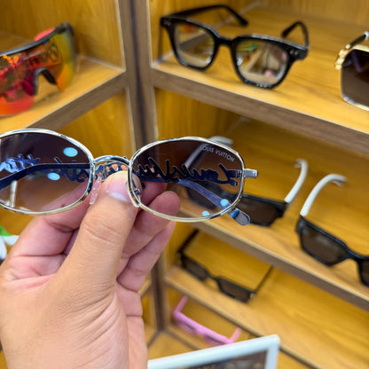 LV Oval Silver-Black (LV Arms) Premium Sunglasses