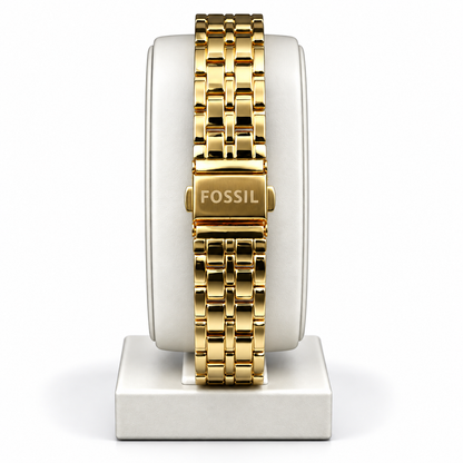 Fossil Green Gold-Tone Roman Dial Watch