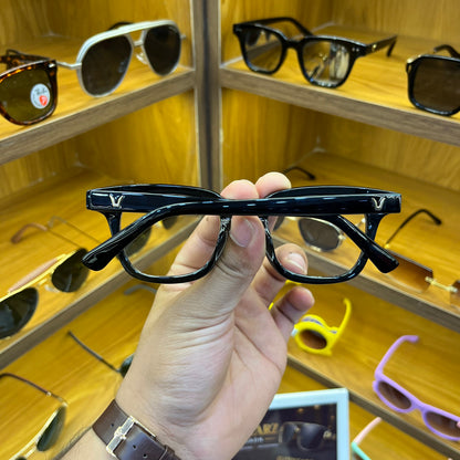 Gentle Monster Transparent Lens [ South Side 01 ] Acetate Square Glasses in Black 48-22-152