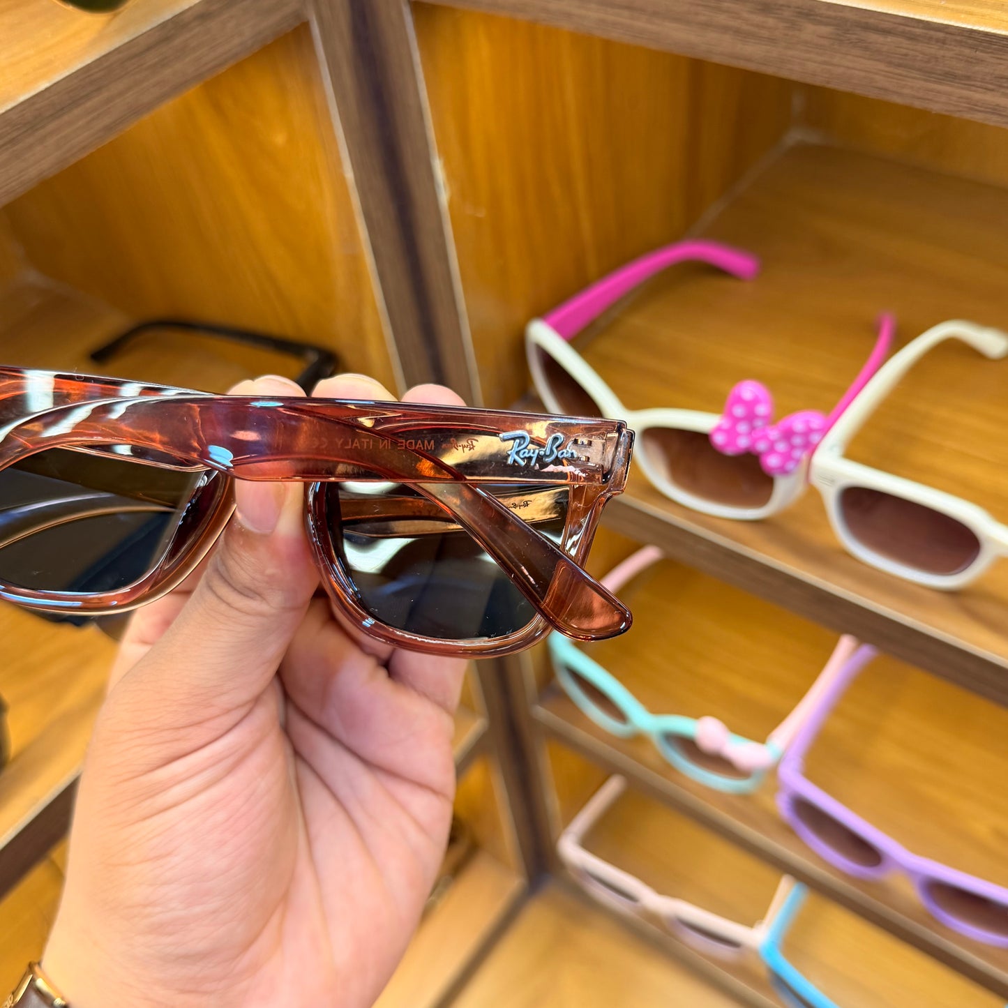 RB Reverse Brown With Black Lens Premium Unisex Fashion Sunglass