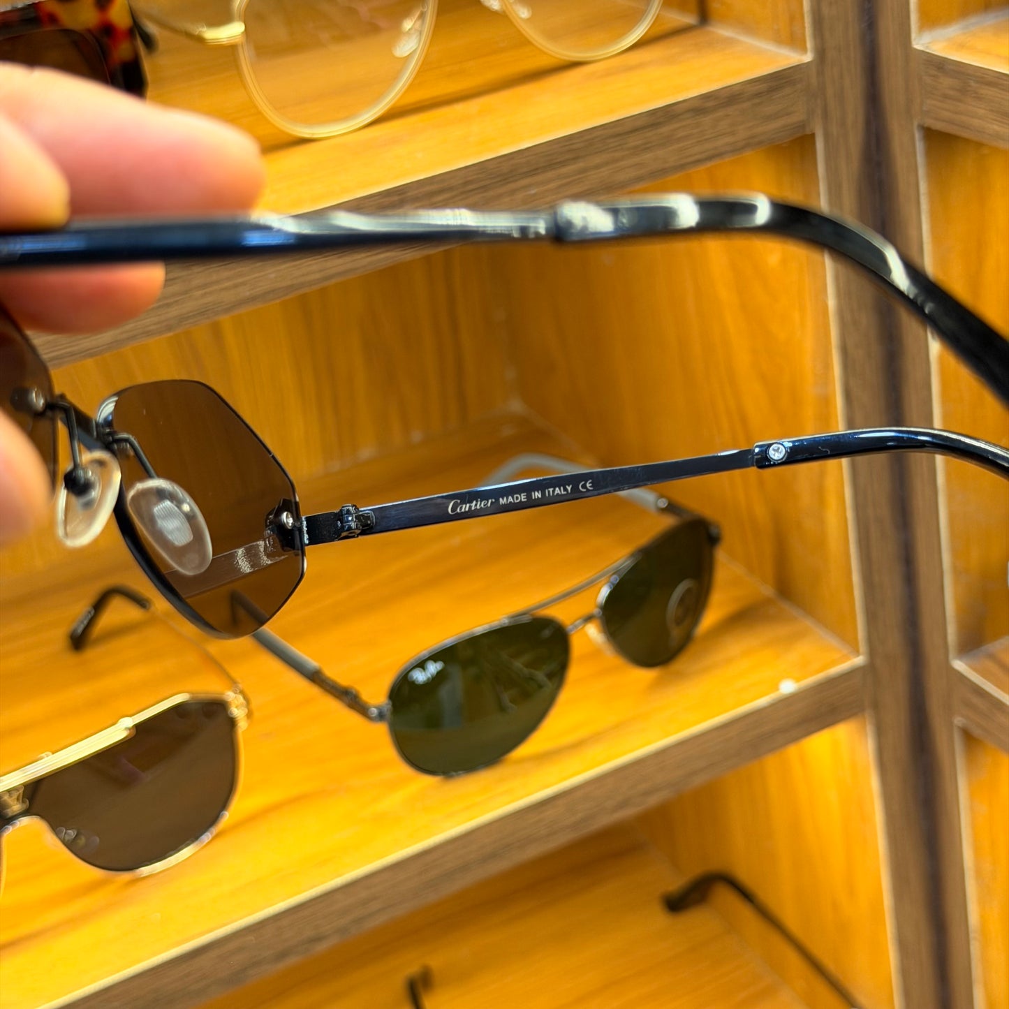 Cartier Black Colour Geomatic Frame-less Premium Sunglasses