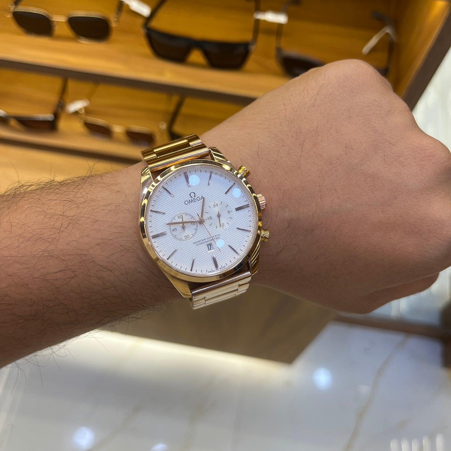 Omega Classy Golden Colour Premium Quality Watch