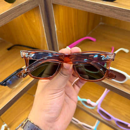 RB Reverse Brown With Black Lens Premium Unisex Fashion Sunglass