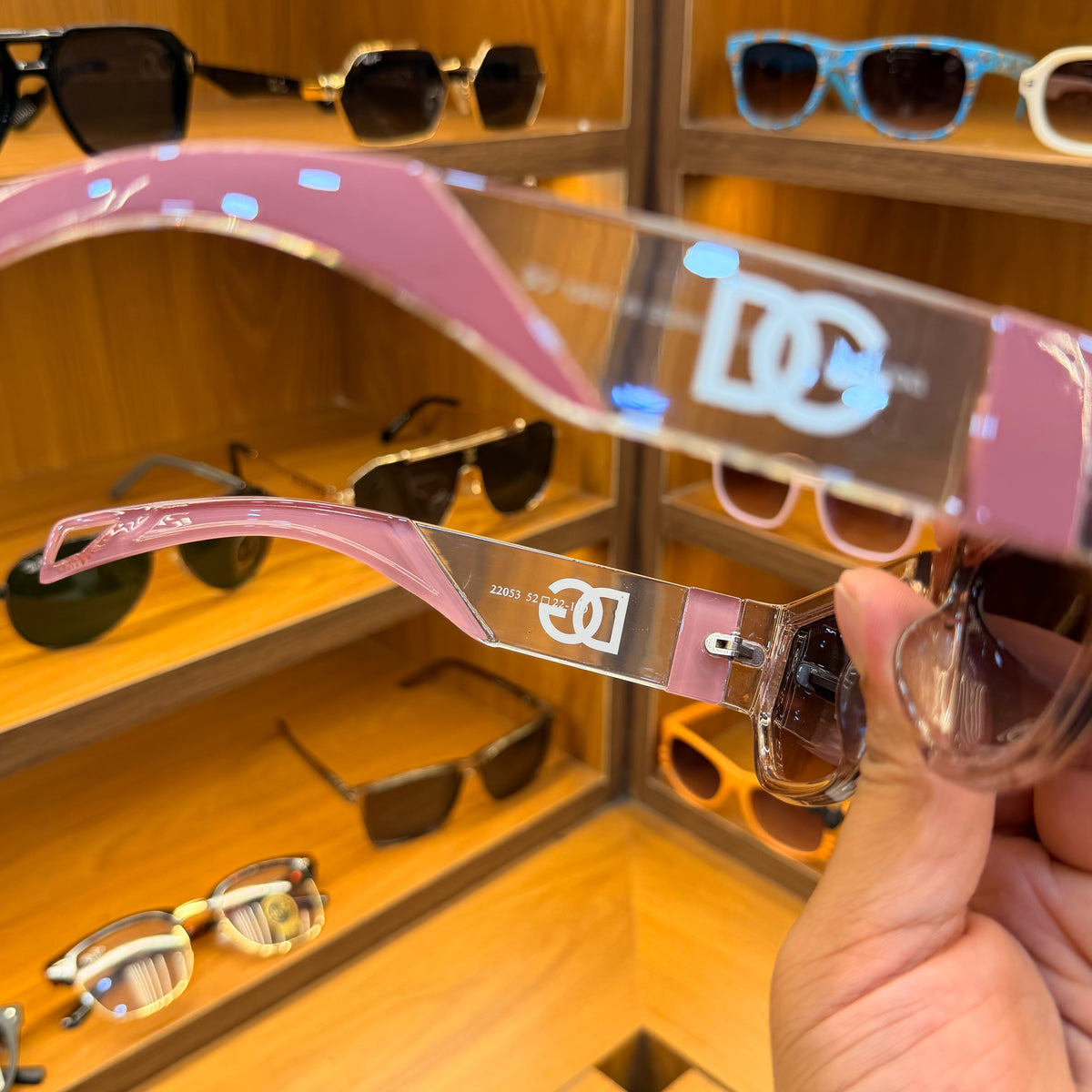 DOLCE & GABBANA 22053 Pink Black Rectangle Stylish Trendy Premium Sunglasses for Girls