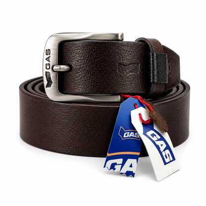 GAS Brown Textured Leather Belt
