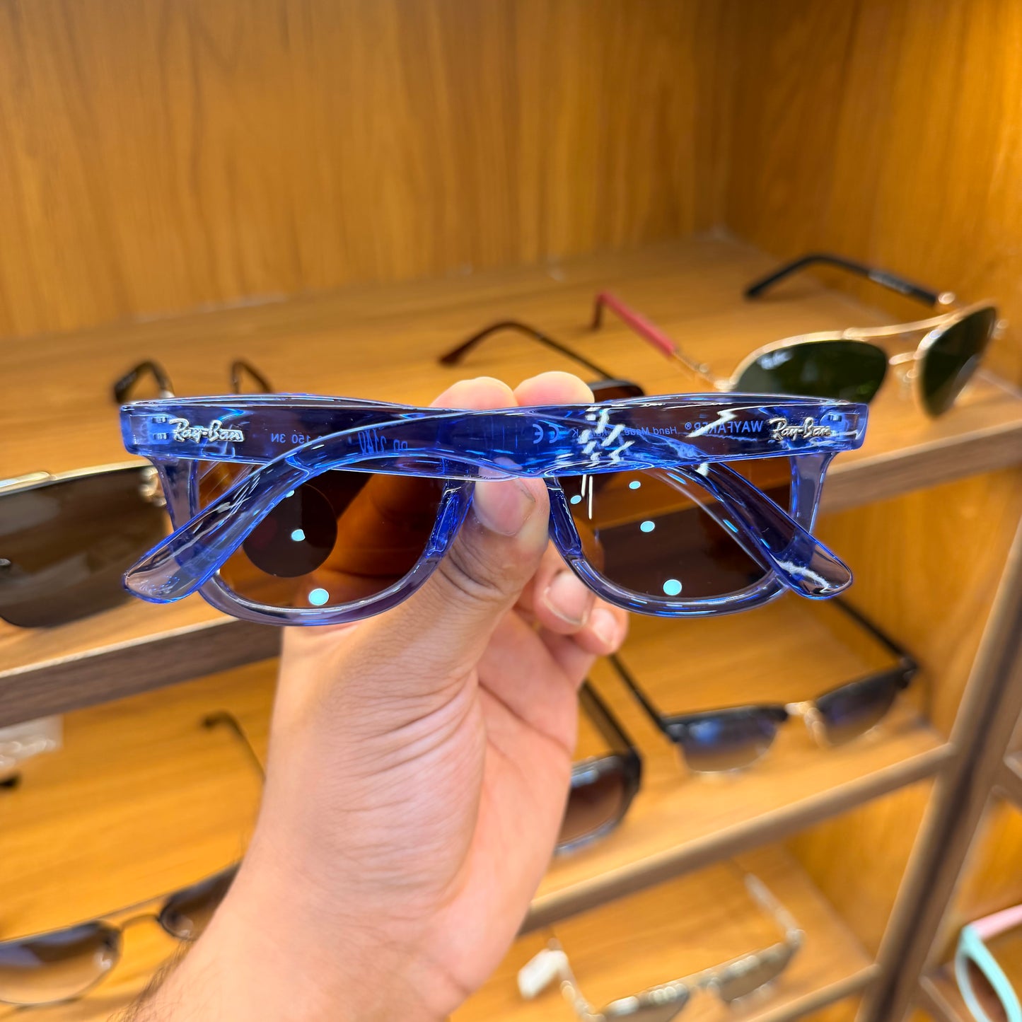 Ray Ban Trans Blue Brown Lens Wayfarer Polarised Classic Premium Sunglasses For Men’s & Women’s
