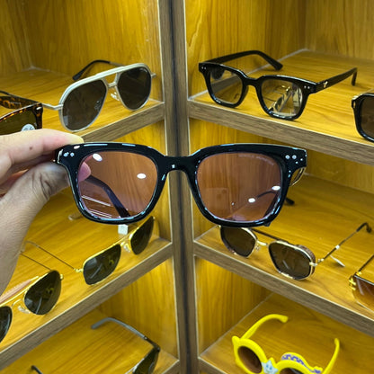 Gentle Monster Pink Lens [ South Side 01 ] Acetate Square Glasses in Black 48-22-152
