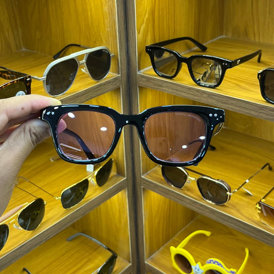 Gentle Monster Pink Lens [ South Side 01 ] Acetate Square Glasses in Black 48-22-152