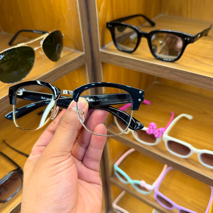 RB Club-master Reverse Black-Transparent Lens Premium Unisex Fashion Sunglass