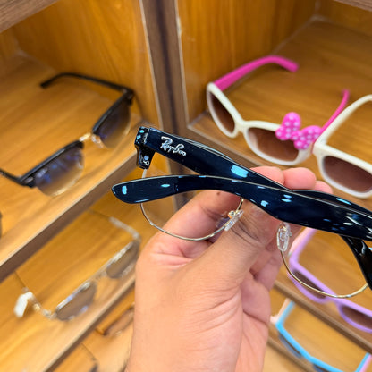 RB Club-master Reverse Black-Transparent Lens Premium Unisex Fashion Sunglass