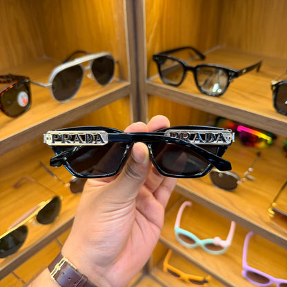 Prada 55312 Black Classy Luxury Sunglasses