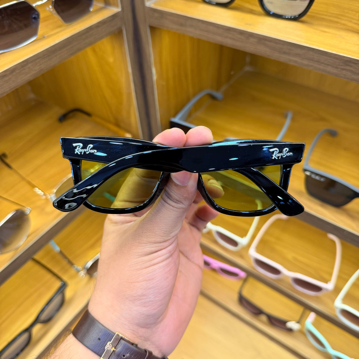 Rayban Reverse Black With Green Lens Premium Unisex Fashion Sunglass