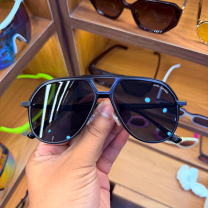 MARC JACOBS Matt Black Big Size Aviator Style Metal Frame Black Colour Premium Fashion Sunglasses