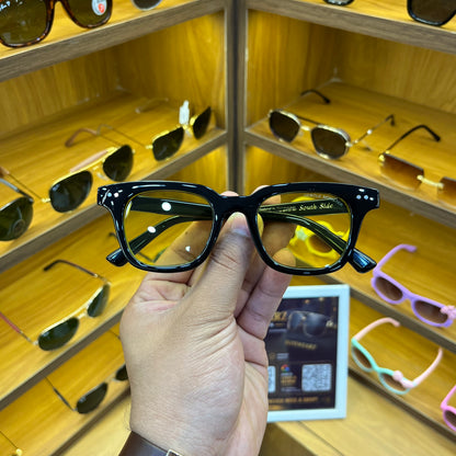 Gentle Monster Yellow Lens [ South Side 01 ] Acetate Square Glasses in Black 48-22-152