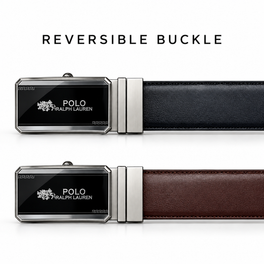 Polo Ralph Lauren Reversible Belt – Black & Brown | Silver-Tone Automatic Buckle