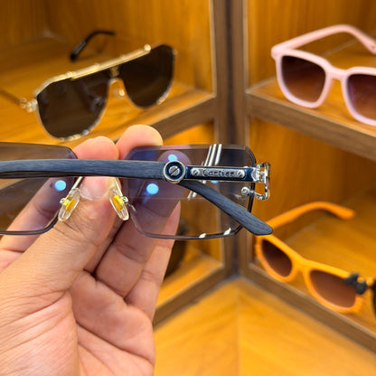 Cartier G616 Dual Shade Frameless Wooden Strap Premium Sunglasses