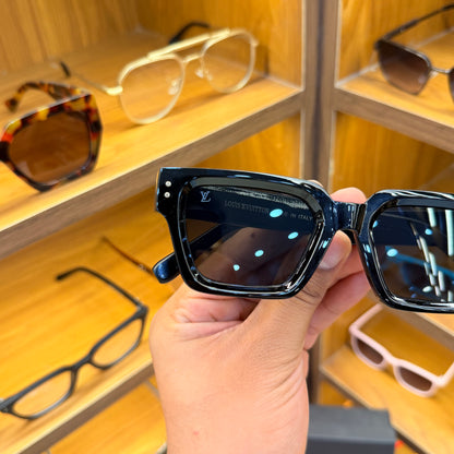 LV F35104 black rectangle Premium Sunglasses