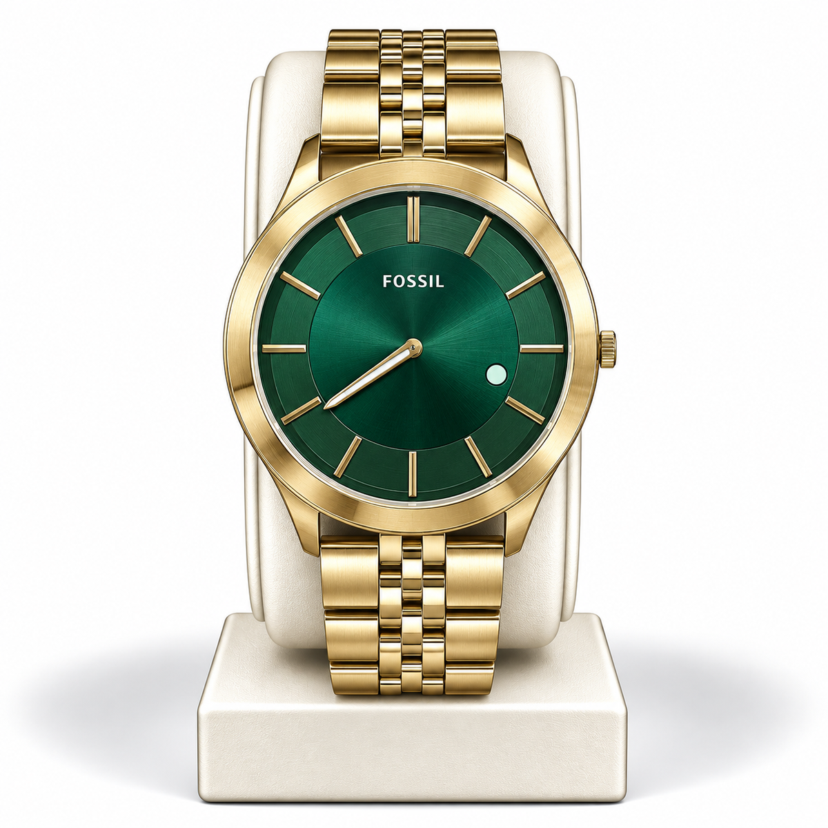 Fossil Neutra Green Dial Gold-Tone Watch